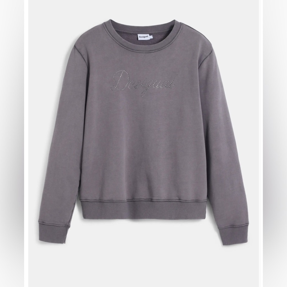 Desigual Embellished Logo Cotton Sweatshirt M